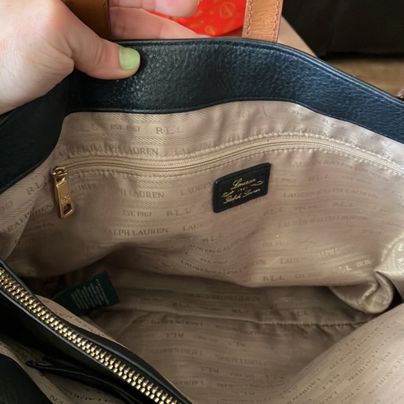 RALPH LAUREN GENUINE LEATHER SHOULDER BAG - Picture 14 of 17